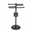 J&V TEXTILES Classical Steel Towel Rack Holder Stand with 2 Hanging Rings for Bathroom Vanity Countertops - Space Saving Hand Towel Holder - 2 of 4