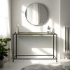Royal Hampton 48 Inch Console Sofa Table, Artisanal Hammered Antique Bronze Tray Top, Industrial Black Iron Frame - 4 of 4