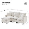 86" Modern Chenille 4-Seat L-Shaped Modular Sectional Sofa with Ottoman & 2 Pillows - 3 of 4