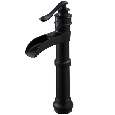 BWE Waterfall Single Hole Single-Handle Vessel Bathroom Faucet With Pop-up Drain Assembly