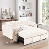 MAYEERTY 64.9" 3-in-1 Foldable Velvet Sofa Bed with Adjustable Back & Storage Bag (Beige) - 2 of 4