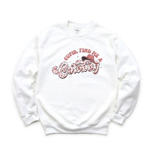Simply Sage Market Women's Graphic Sweatshirt Cupid Find Me A Cowboy - 1 of 3