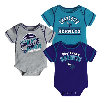 NBA Charlotte Hornets Boys' Rookie 3pk Body Suit Set 3-6M