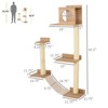 VisioGear 61In Wall-Mounted Multi-Level Cat Tree, Cat Activity Tower with Scratching Posts, Yellow, 61.5"*61.5"*61.5" - 3 of 4
