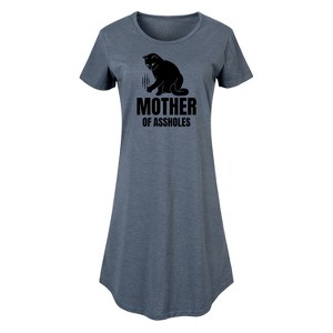 Women's - Instant Message - Mother Of Assholes Cat Graphic T-shirt Dress - 1 of 4