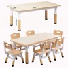 Kids Table and 6 Chair Set, Height Adjustable, Multifunctional Desk, Ergonomically Designed Chairs, for Classroom, Daycares - 4 of 4
