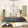 vidaXL 2-Seater Sofa Bed with Two Pillows Dark Gray Velvet - 3 of 4