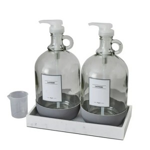 LunaLulinlk Glass & Resin Laundry Detergent Dispenser Set,128 Fluid oz, 4Pc - 1 of 4