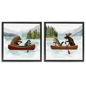 Stupell Industries Woodland Animals on Canoes, 18" x 18" - 1 of 4
