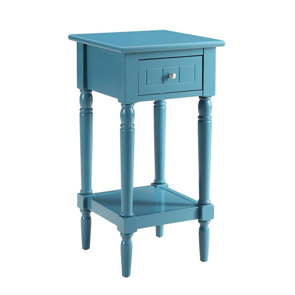 Breighton Home French Country Khloe 1 Drawer Accent Table with Shelf in Blue