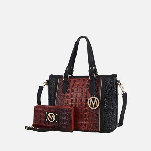 MKF Collection Lizza Croco Embossed Fashion Tote Handbag Women’s Accessories by Mia K - Black - 1 of 4
