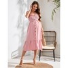 Maternity Smocked Bust Ruffle Hem Sundress Adjustable Spaghetti Strap Pregnancy Dress - 4 of 4