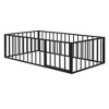 TIRAMISUBEST Twin/Full/Queen Size Metal Floor Bed Frame with Fence and Door, Floor Montessori Bed Toddler Bed with Fence Guardrails - 4 of 4