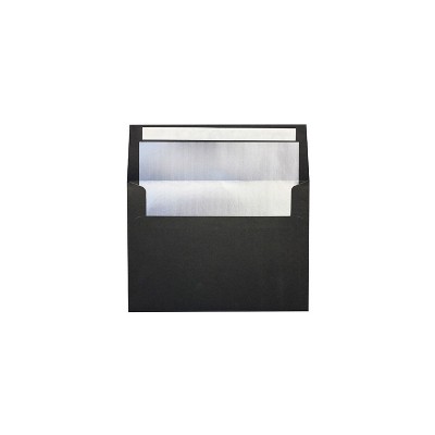 LUX A7 Foil Lined Invitation Envelopes 5 1/4x7 1/4  BK w/Silver Lining FLBK4880-03-50