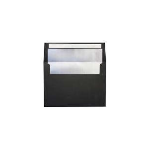 LUX A7 Foil Lined Invitation Envelopes 5 1/4x7 1/4  BK w/Silver Lining FLBK4880-03-50 - 1 of 1