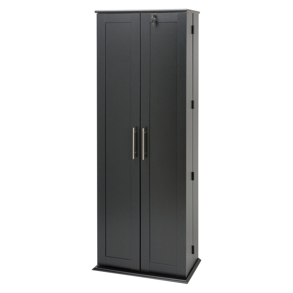 Photos - Display Cabinet / Bookcase Grande Locking Media Storage Black - Prepac