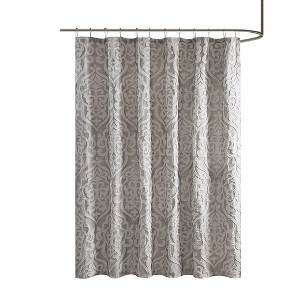 Gracie Mills Pineda Damask Jacquard Shower Curtain - 1 of 4