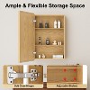 Bathroom Mirror with Storage Cabinet,Oak Wooden Wall Cabinet with Mirror and Adjustable Interior Shelves - 4 of 4