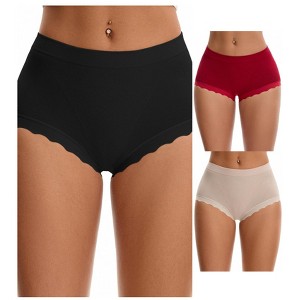 INSPIRE CHIC 3 Packs Women's High Waisted Breathable Tummy Control Underpants - 1 of 4