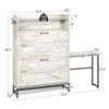 Shoe Cabinet with 2 Flip Drawers, Wood Freestanding Shoe Rack with Bench, Slim Shoe Organizer Cabinet for Living Room Bedroom Hallway - 3 of 4