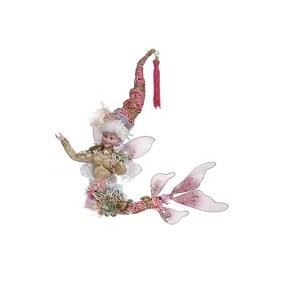 Mark Roberts Products Mark Roberts Pink and Gold Mermaid Tailed Christmas Fairy, 11-Inches - 1 of 1