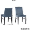 QingMoon Modern Dining Chairs Set of 2, Upholstered Kitchen Chairs, Channel Tufted Design for Home Party and Dining Room - 4 of 4