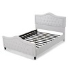 Light Gray Upholstered Queen Size Bed Frame with Arched Headboard and Footboard, Button Tufted Platform Bed -Christopher Knight Home - 2 of 4