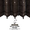 8 Panel Folding Room Divider, Privacy Screen with Double Hinges, Hand-Woven Wicker Partition for Bedroom, Office, Living Room-The Pop Home - 2 of 4