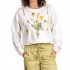 Women's Embroidered French Terry Long Sleeve Crop Top - PAPARAZZI - 4 of 4