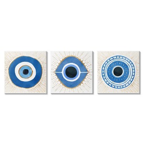 Stupell Industries Spiritual Evil Eye Mati Symbol 3pc Canvas Art Set - 1 of 4