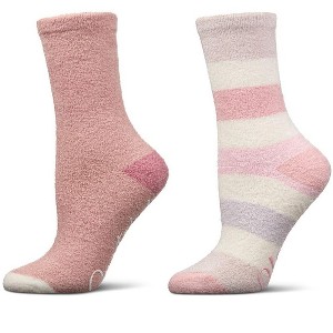 MeMoi Women's 2 Pair Pack Aloe Infused Non-Skid Spa Socks - 1 of 3