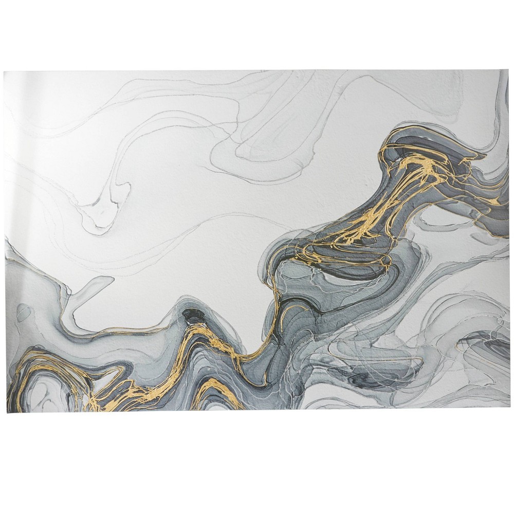 Photos - Wallpaper Canvas Geode Waves Wall Art Gray - Olivia & May