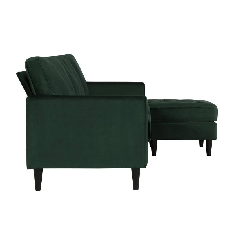 Strummer Velvet Sectional Sofa Green - CosmoLiving by Cosmopolitan, 5 of 9