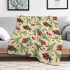 FIONECA Christmas Cranberry And Pine Branch Watercolor Pattern Warm Fleece Blanket Holiday Decorative Cozy Throw Blanket 30x40 inches - 3 of 4