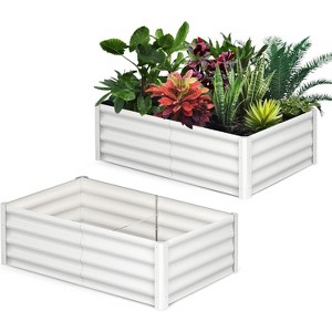 2 Packs Raised Garden Bed, Galvanized Raised Garden Bed, Outdoor Planter Raised Beds for Plants, Vegetables and Flowers, Ground Planter, 6x3x2 FT - 1 of 4