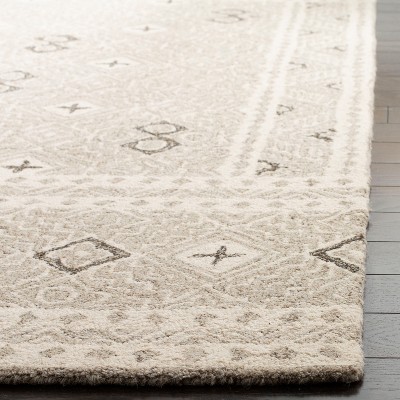 Grey and Ivory Hand-Tufted Wool 8' x 10' Area Rug