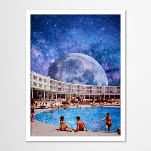 Americanflat - 16x20 Floating Canvas White - Poolside By Sisi And Seb :  Target