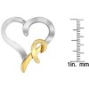 Haus of Brilliance Silver and 14K Yellow Gold Two-Tone Heart Shaped Pendant Necklace - 4 of 4