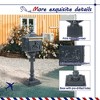 Outdoor Cast Aluminum Mailbox, Bronze Locking Postbox With Keys, Baffle Door, Retro Mid-Century Letter Box For Newspapers - image 3 of 4