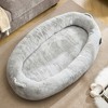 Bencmate Pet Bed Human Size Memory Foam Dog Bed with Storage Pocket Plush Cover Non Slip Bottom Large Size, Light Gray, 35.43"*18.11"*14.96" - 3 of 4