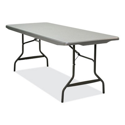 Charcoal Industrial Folding Table with Steel Frame, 72" x 30"