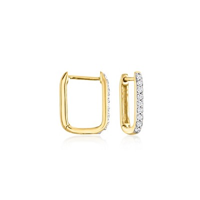 Pure Collection by Ross-Simons 0.15 ct. t.w. Diamond Paper Clip Link Hoop Earrings in 14kt Yellow Gold