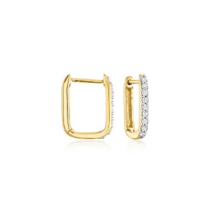 Pure Collection by Ross-Simons 0.15 ct. t.w. Diamond Paper Clip Link Hoop Earrings in 14kt Yellow Gold - 1 of 3