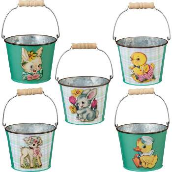 Primitives by Kathy Happy Easter Decorative Bucket- Set of 5