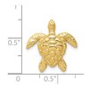 Black Bow Jewelry 14k Yellow Gold Small 13mm or Medium 18mm Sea Turtle Slide Pendant - 4 of 4
