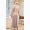 ADR Plush Striped Robe for Women, Long Fleece Plaid Winter Bath Robe, Plus Size - 3 of 3