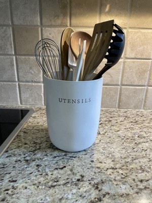 Stoneware Utensil Holder Cream - Hearth & Hand™ with Magnolia  Kitchen  countertop decor, Kitchen counter decor, Home decor kitchen