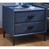 2-Drawer Bedside Table with PU Leather Legs - Modern Night Stand Storage Cabinet - 2 of 4