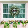 Summer Wreaths for Front Door, 20 inch Green Eucalyptus Wreaths with White Berries and Welcome Sign - 4 of 4