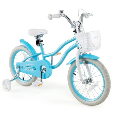 Costway 16'' Kids Bike With Doll Seat Girls Bicycle With Training ...